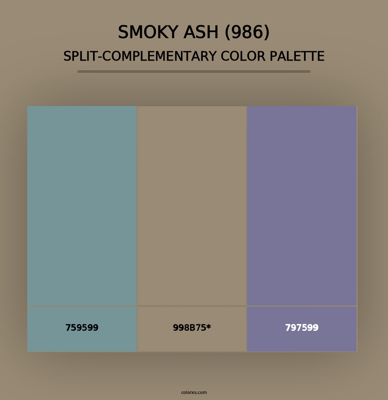 Smoky Ash (986) - Split-Complementary Color Palette