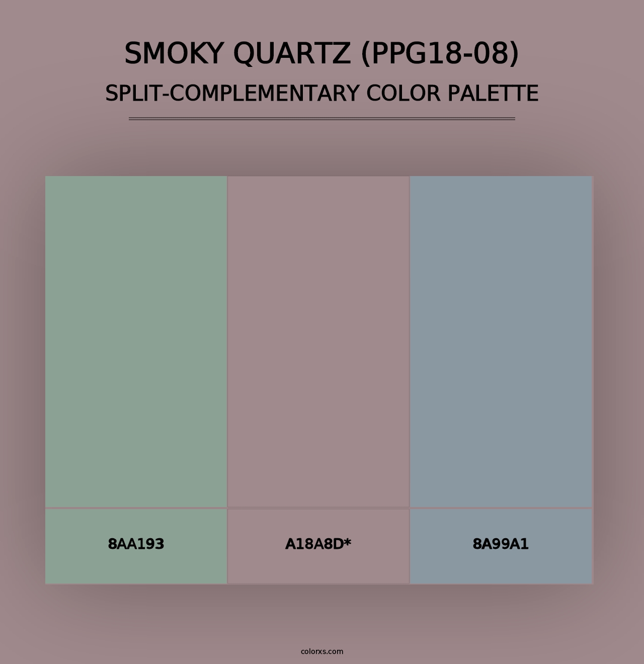 Smoky Quartz (PPG18-08) - Split-Complementary Color Palette