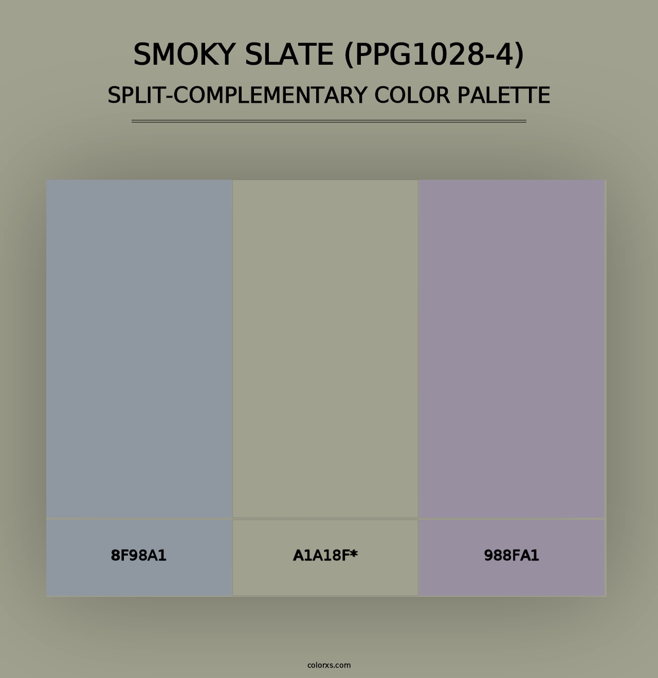 Smoky Slate (PPG1028-4) - Split-Complementary Color Palette