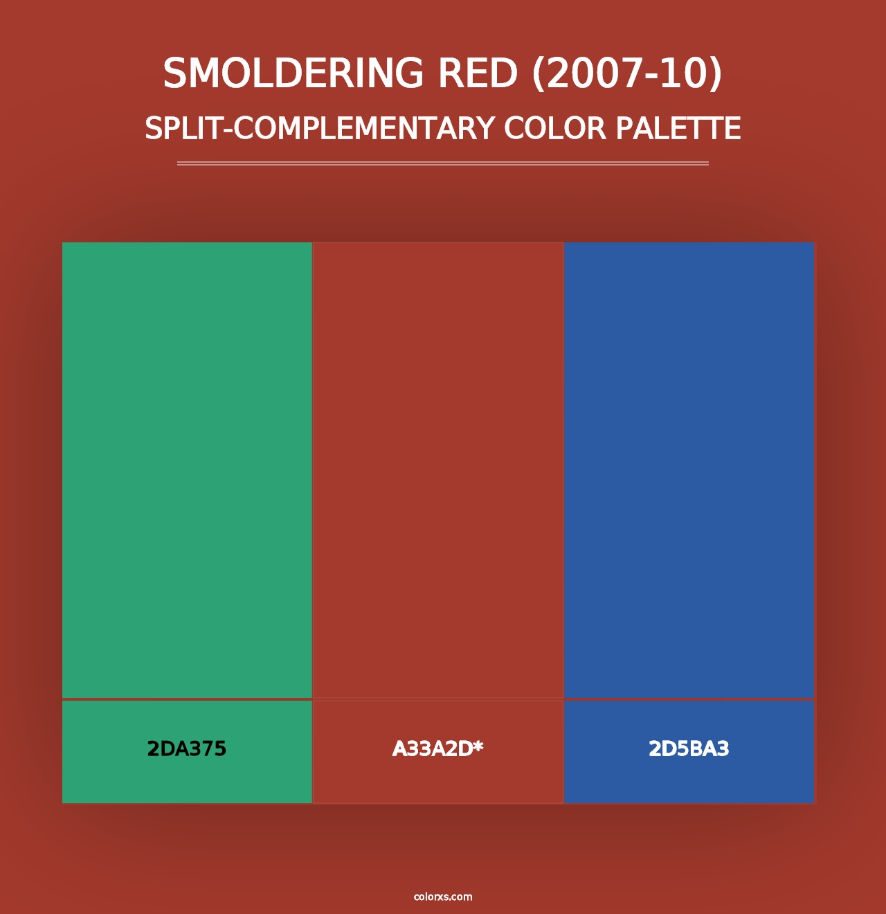 Smoldering Red (2007-10) - Split-Complementary Color Palette