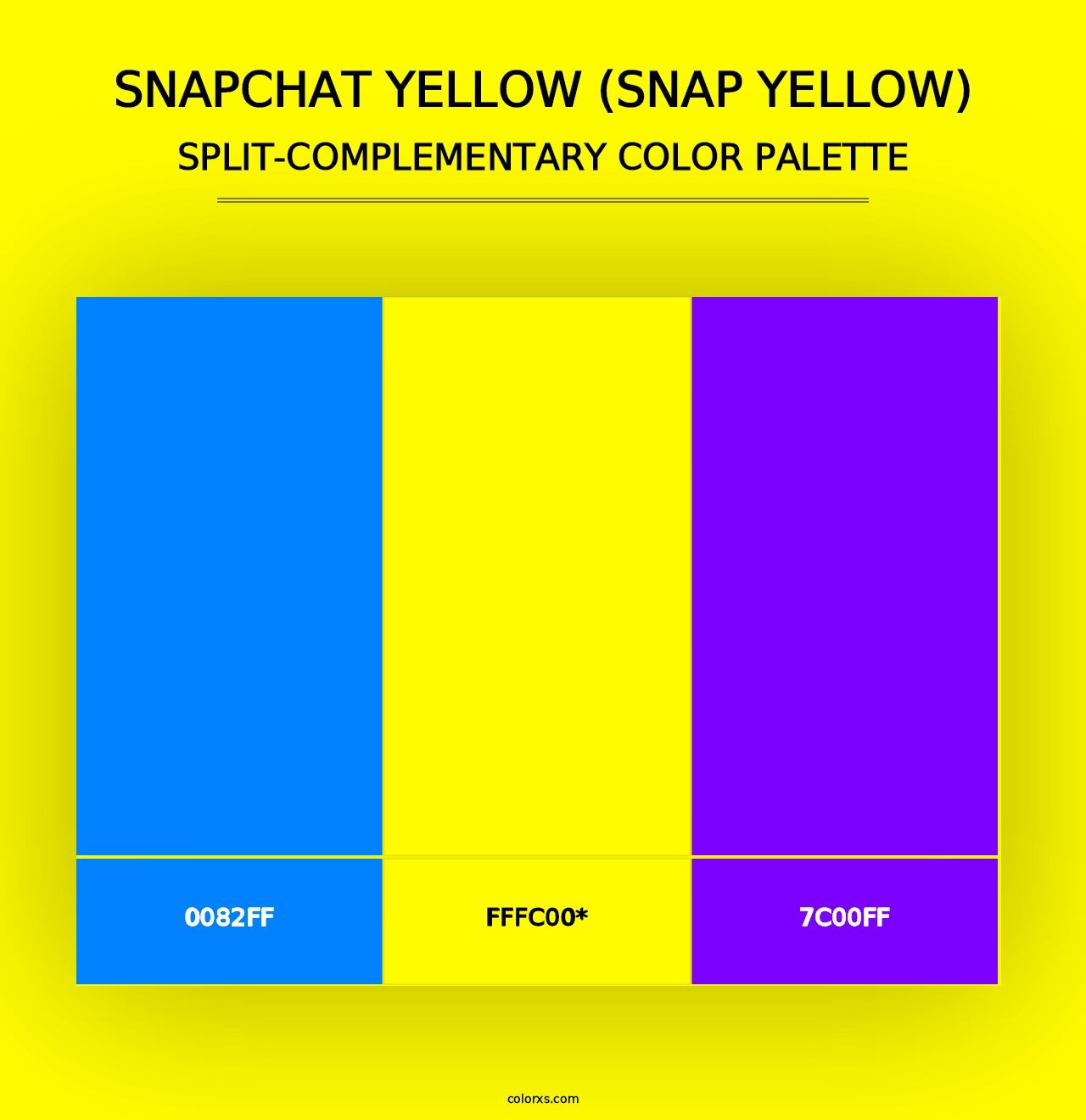 Snapchat Yellow (Snap Yellow) - Split-Complementary Color Palette