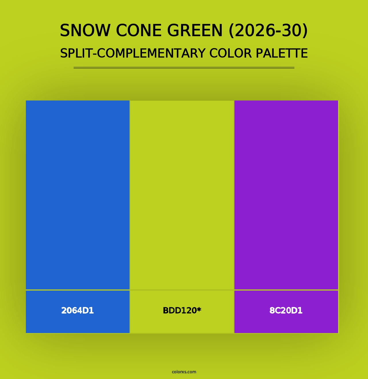 Snow Cone Green (2026-30) - Split-Complementary Color Palette