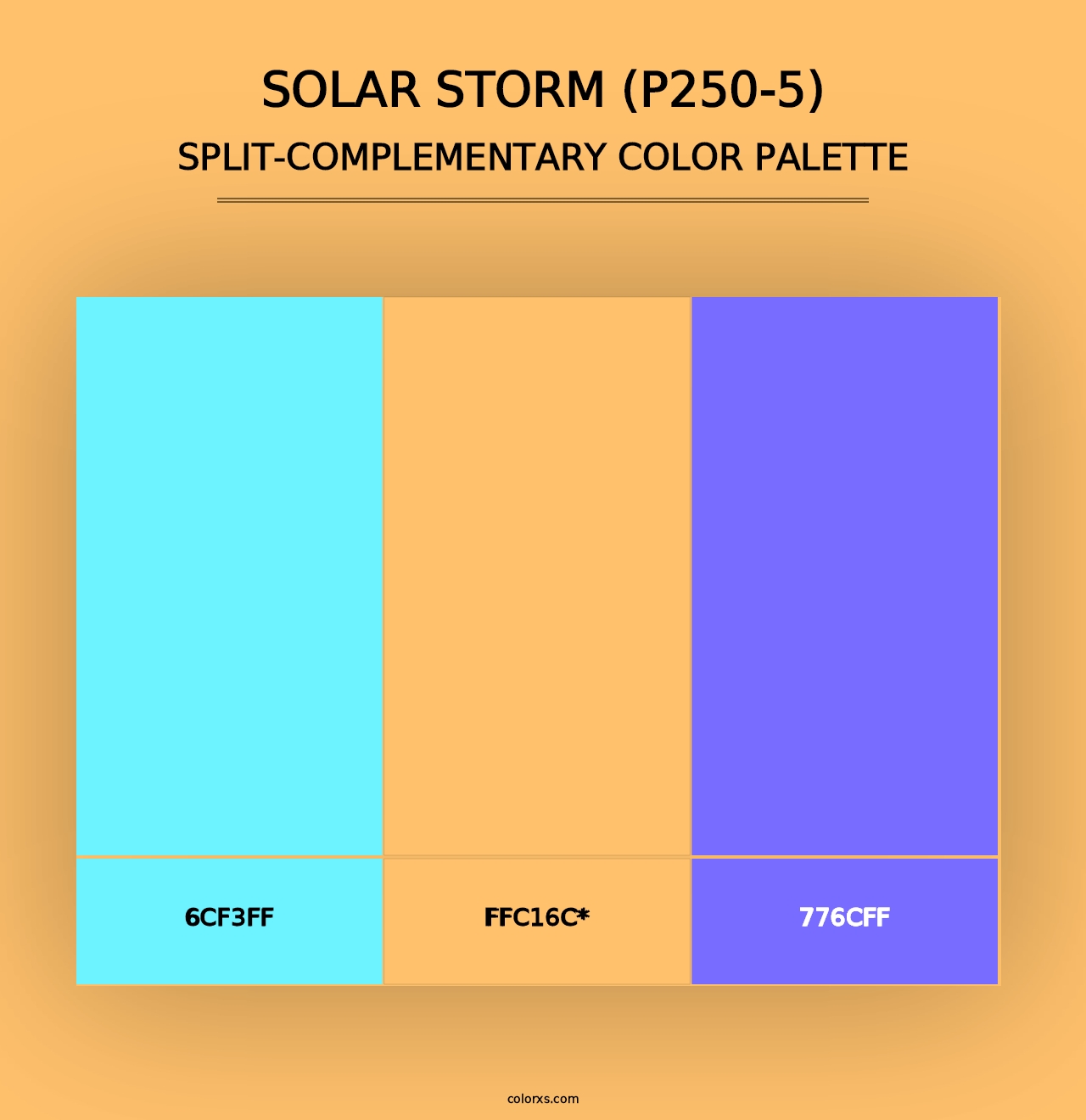 Solar Storm (P250-5) - Split-Complementary Color Palette