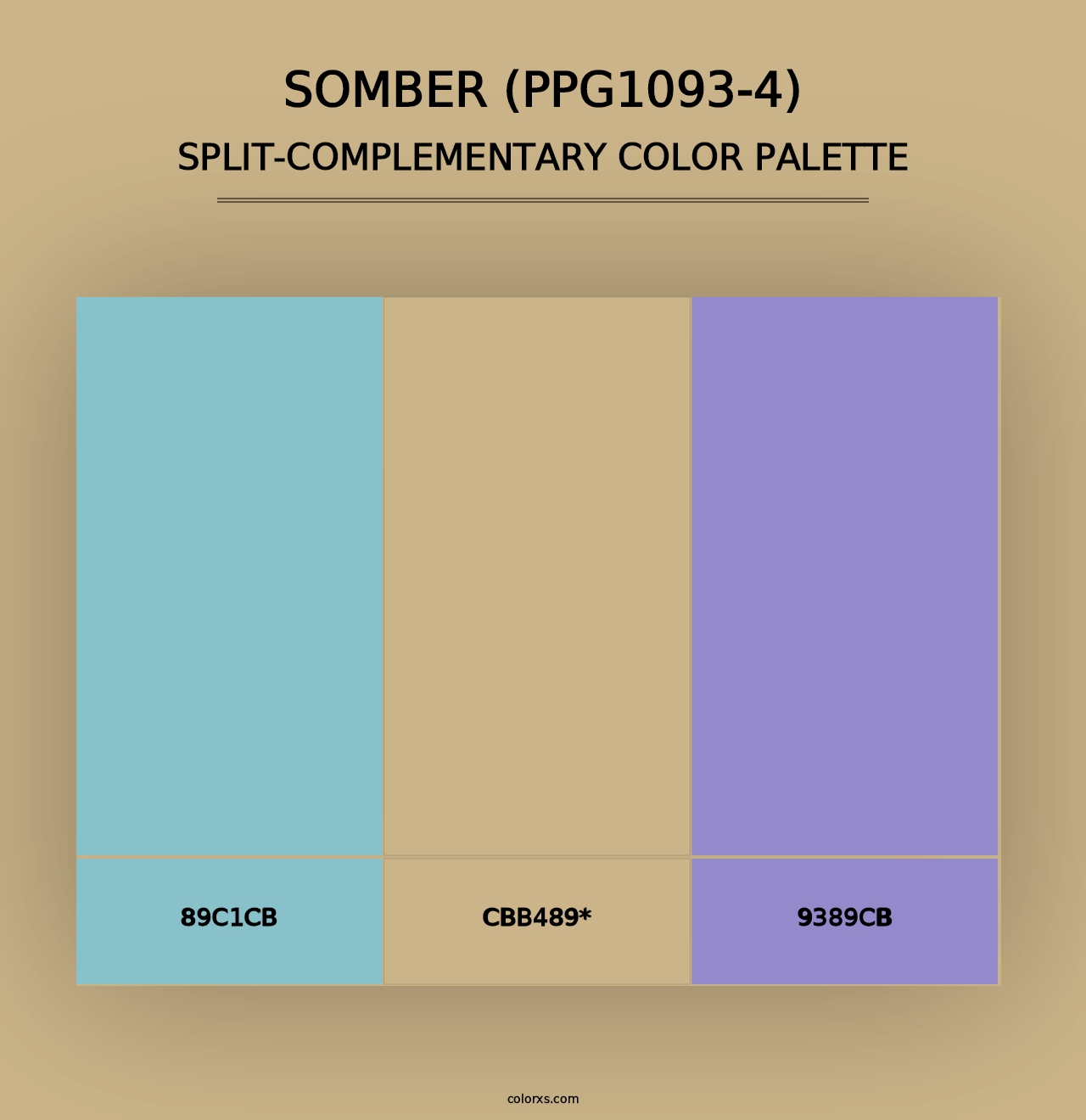 Somber (PPG1093-4) - Split-Complementary Color Palette