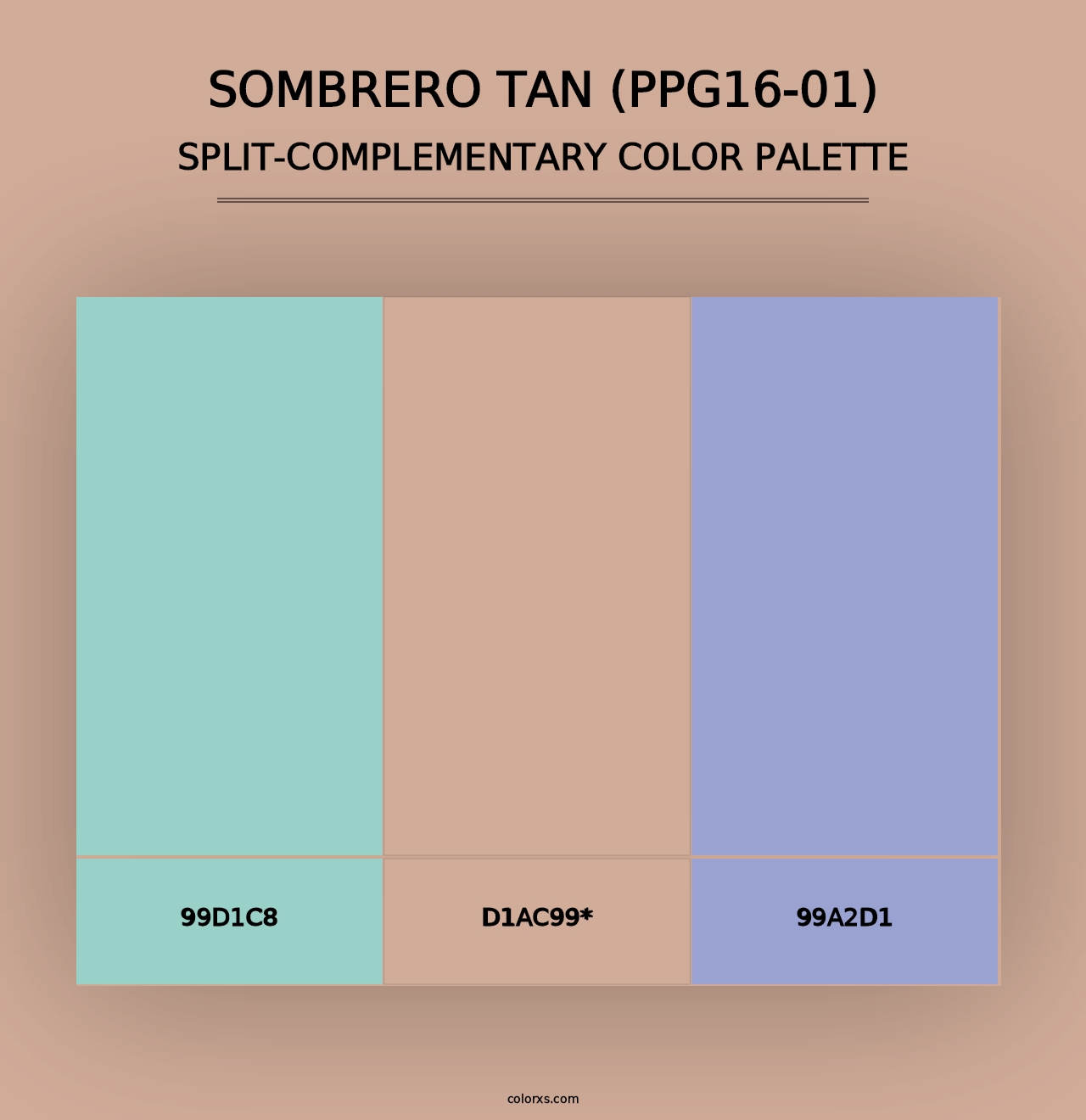 Sombrero Tan (PPG16-01) - Split-Complementary Color Palette