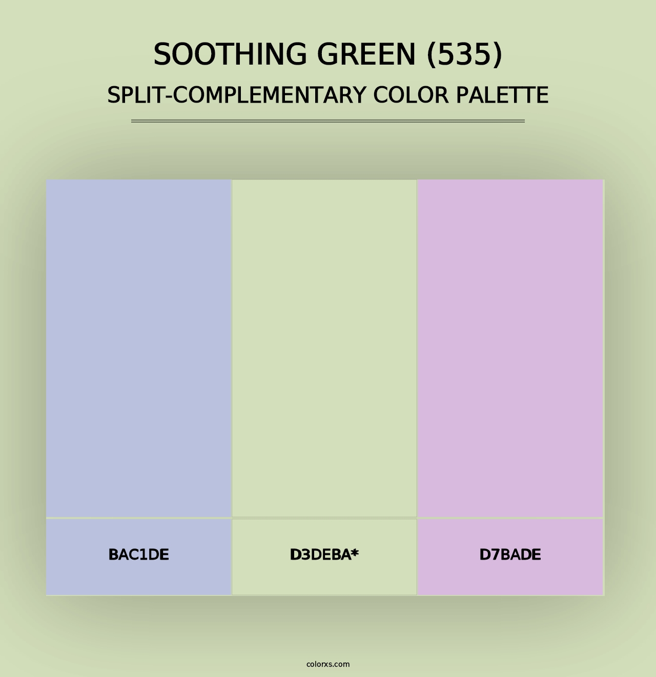 Soothing Green (535) - Split-Complementary Color Palette