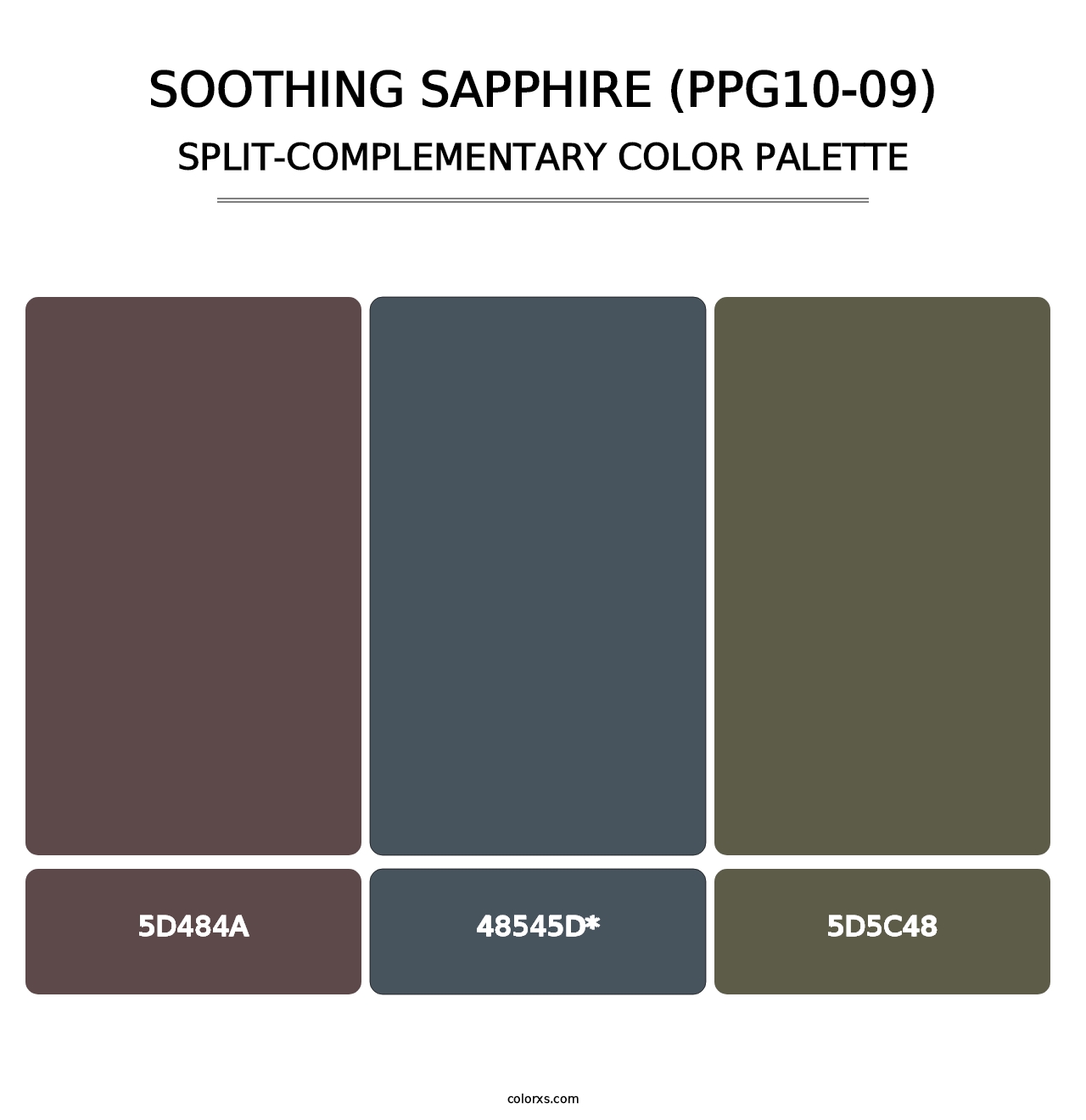 Soothing Sapphire (PPG10-09) - Split-Complementary Color Palette