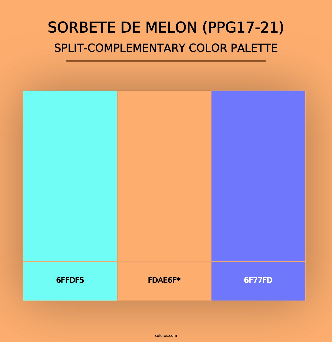 Sorbete De Melon (PPG17-21) - Split-Complementary Color Palette