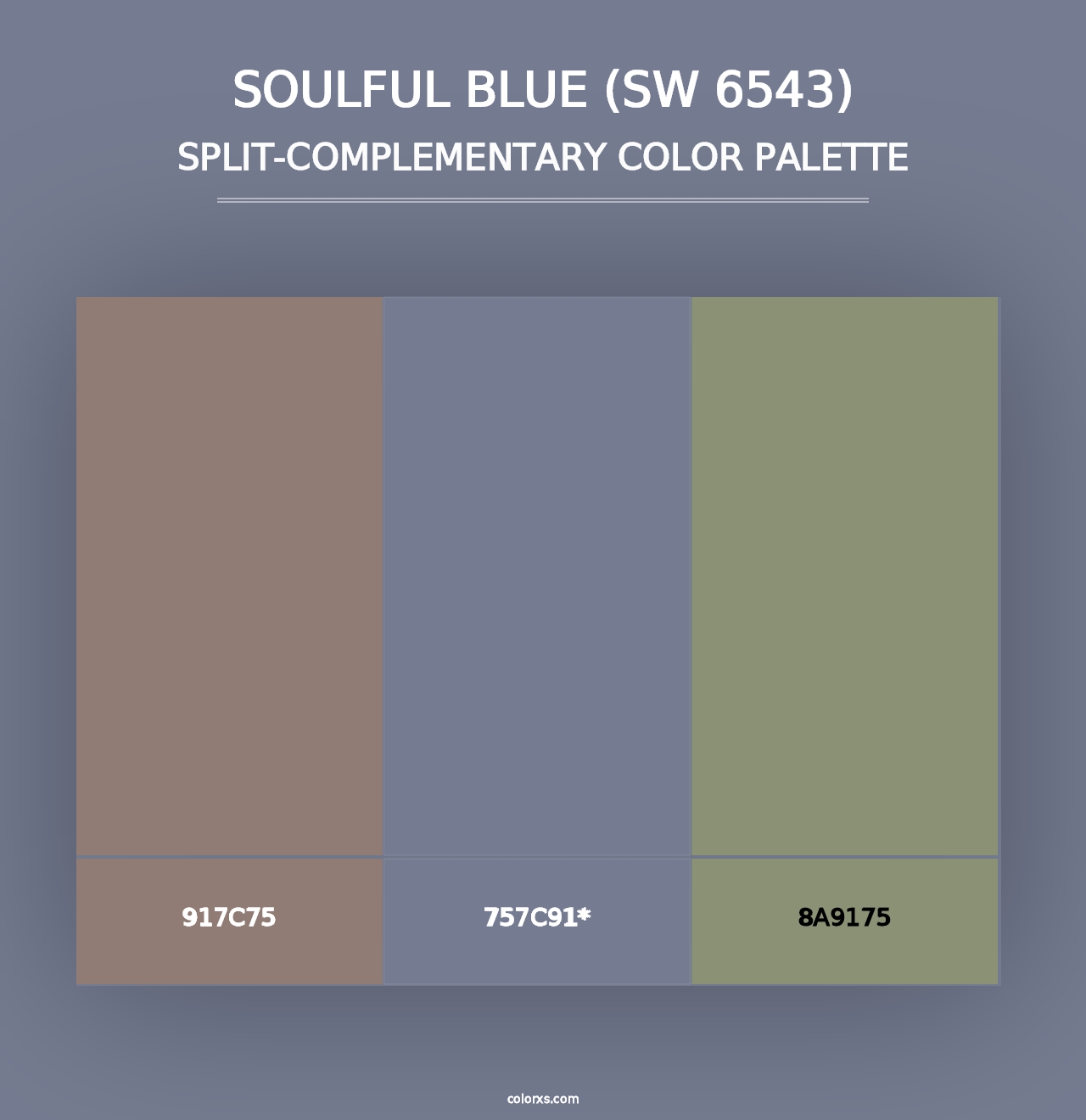 Soulful Blue (SW 6543) - Split-Complementary Color Palette