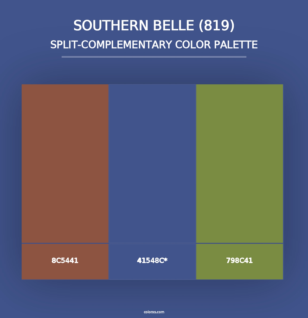 Southern Belle (819) - Split-Complementary Color Palette