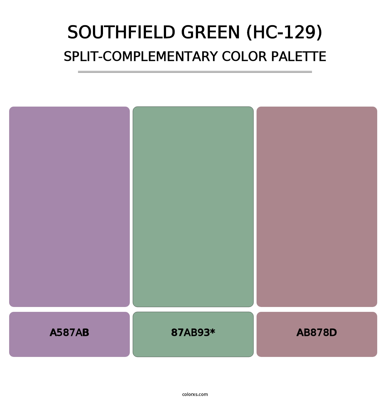 Southfield Green (HC-129) - Split-Complementary Color Palette