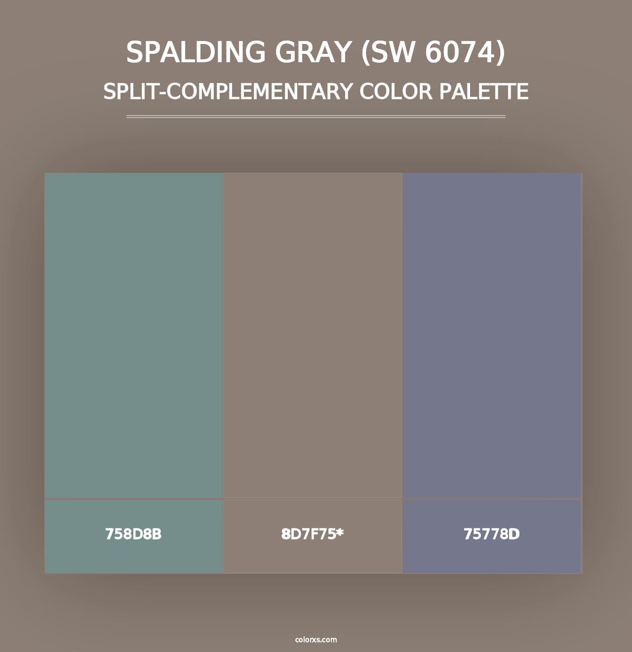 Spalding Gray (SW 6074) - Split-Complementary Color Palette