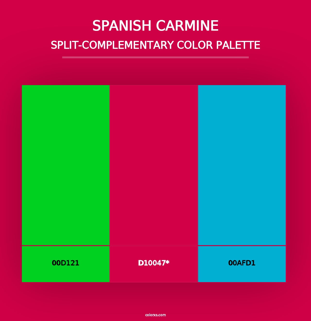 Spanish Carmine - Split-Complementary Color Palette