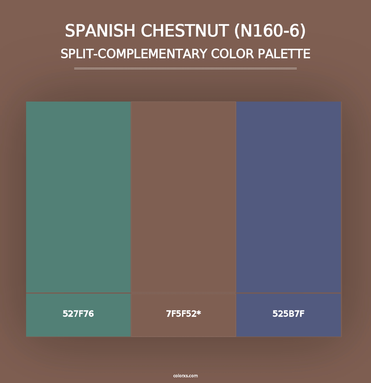 Spanish Chestnut (N160-6) - Split-Complementary Color Palette