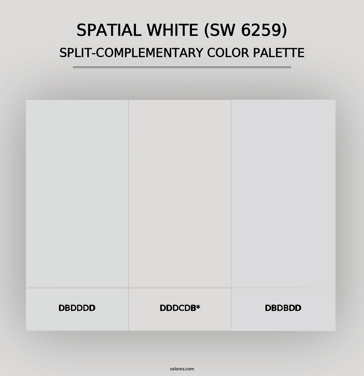 Spatial White (SW 6259) - Split-Complementary Color Palette