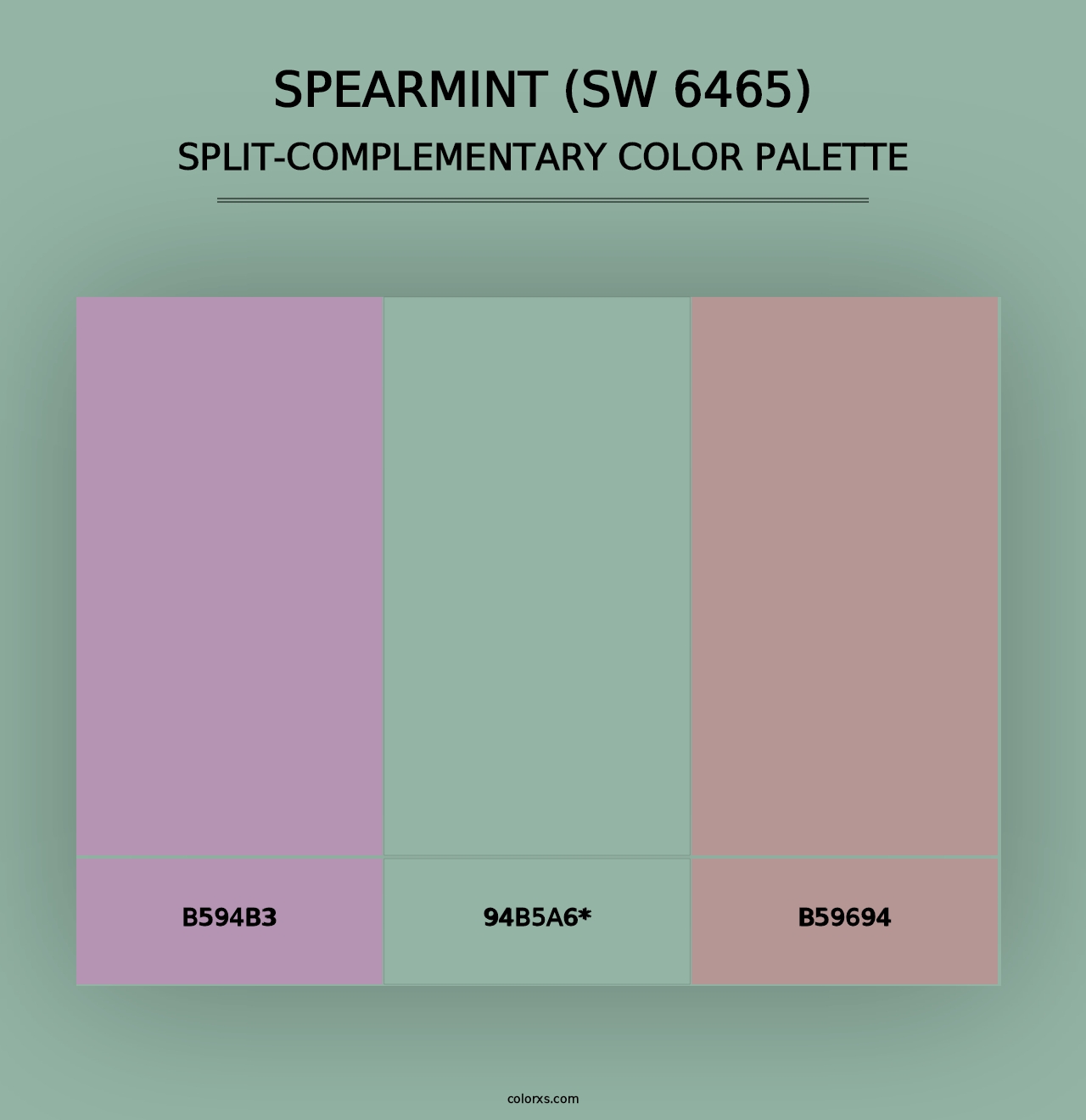 Spearmint (SW 6465) - Split-Complementary Color Palette