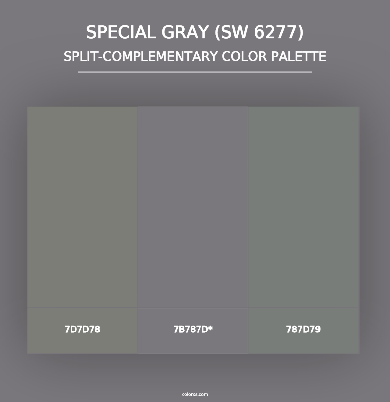 Special Gray (SW 6277) - Split-Complementary Color Palette