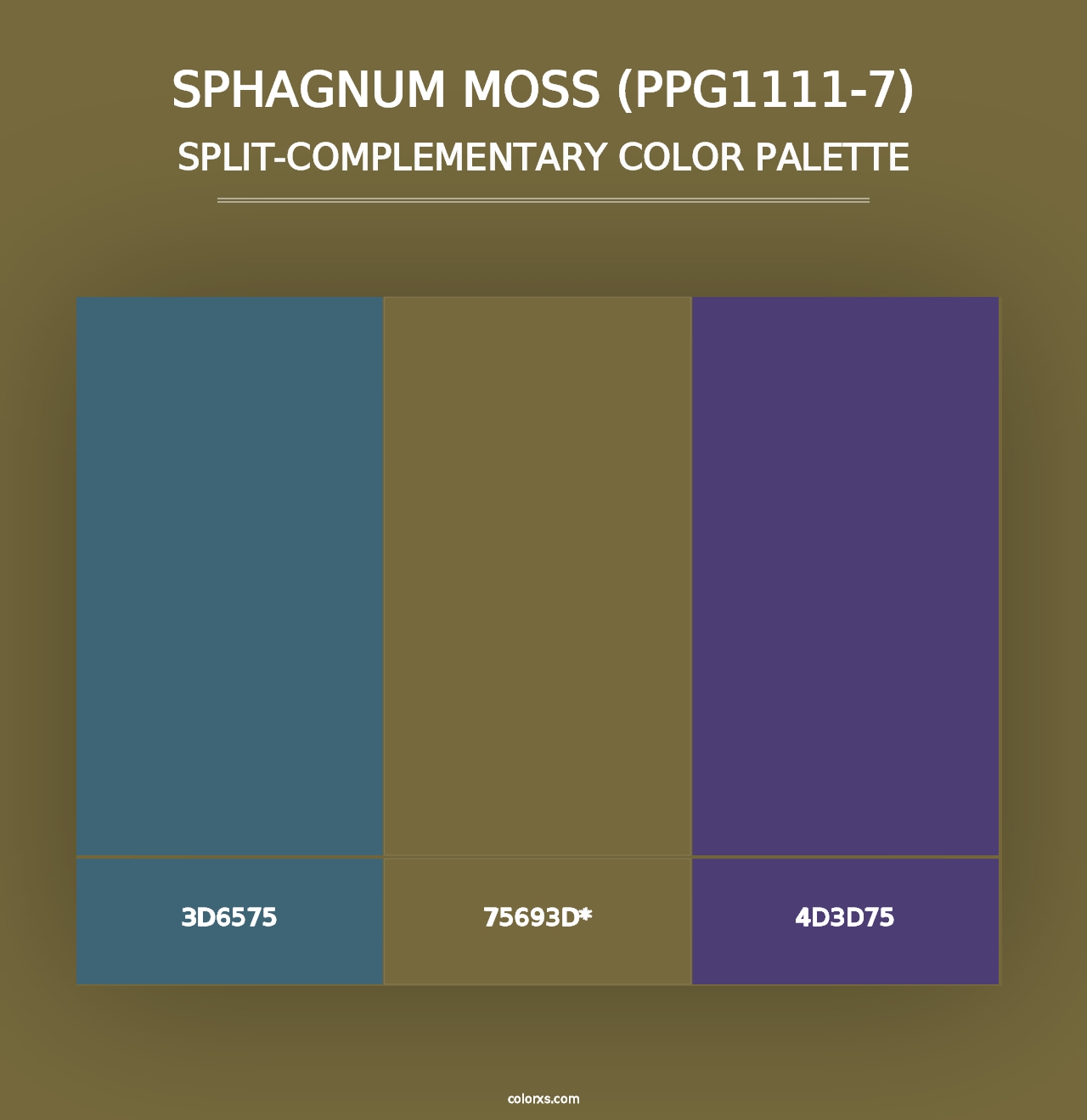 Sphagnum Moss (PPG1111-7) - Split-Complementary Color Palette