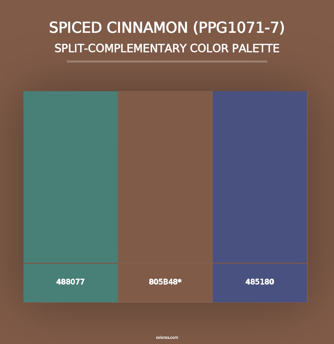 Spiced Cinnamon (PPG1071-7) - Split-Complementary Color Palette