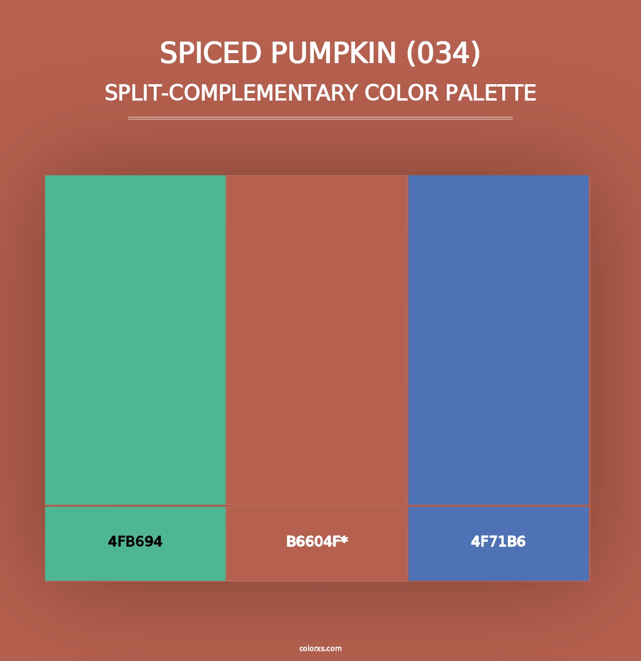 Spiced Pumpkin (034) - Split-Complementary Color Palette