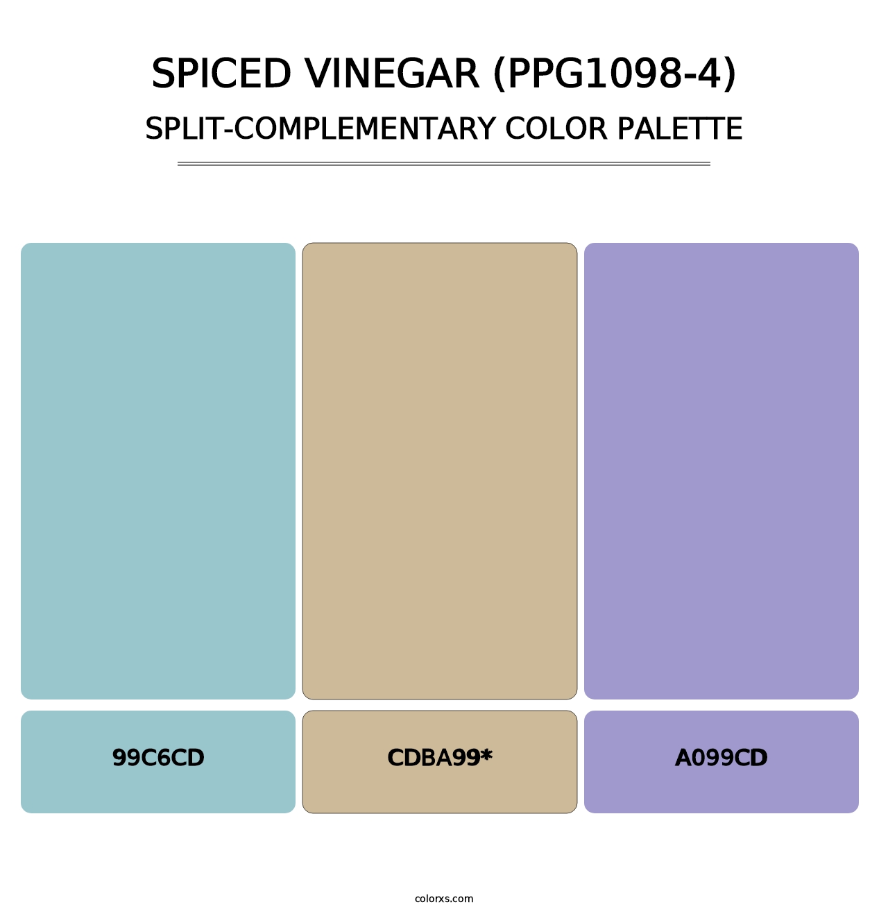 Spiced Vinegar (PPG1098-4) - Split-Complementary Color Palette