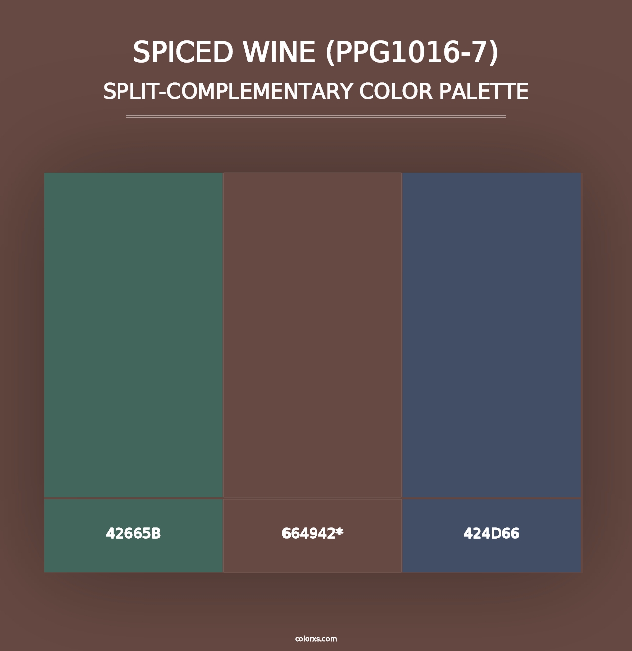 Spiced Wine (PPG1016-7) - Split-Complementary Color Palette