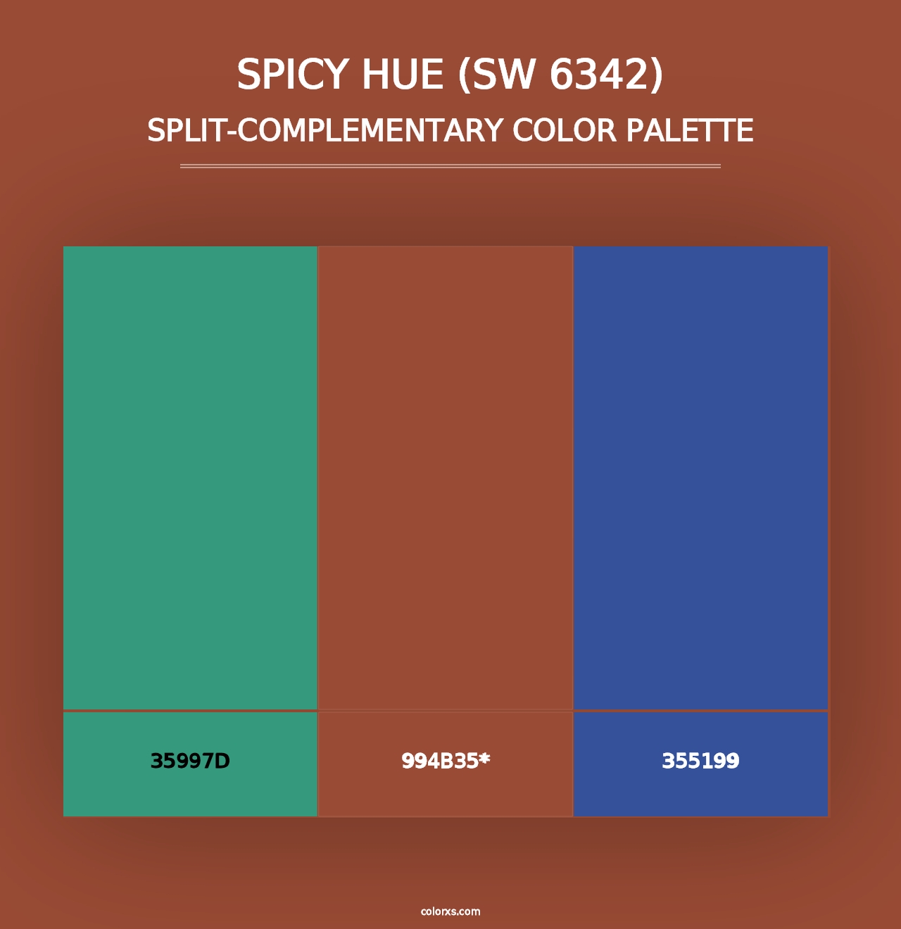 Spicy Hue (SW 6342) - Split-Complementary Color Palette