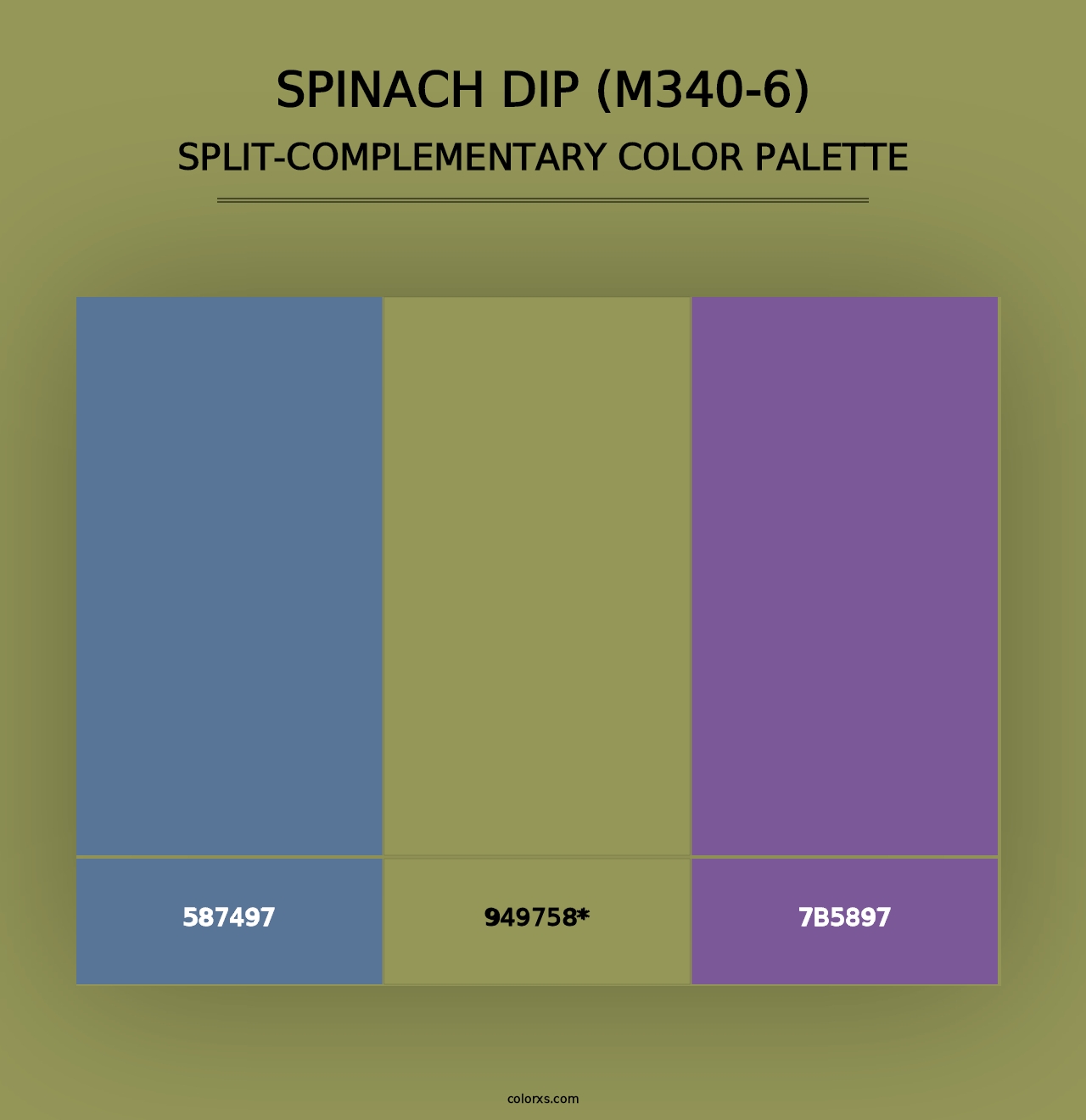 Spinach Dip (M340-6) - Split-Complementary Color Palette