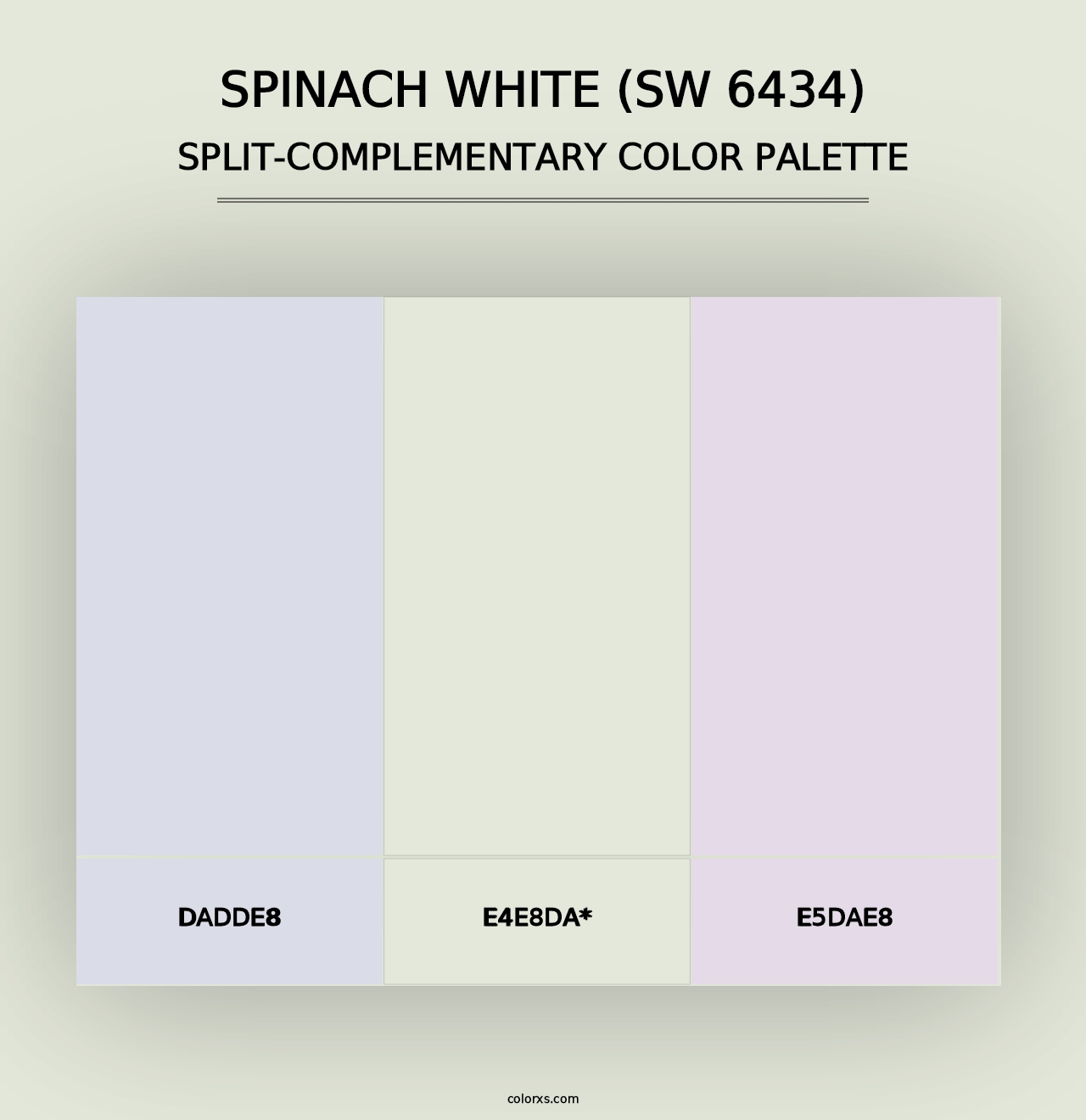 Spinach White (SW 6434) - Split-Complementary Color Palette