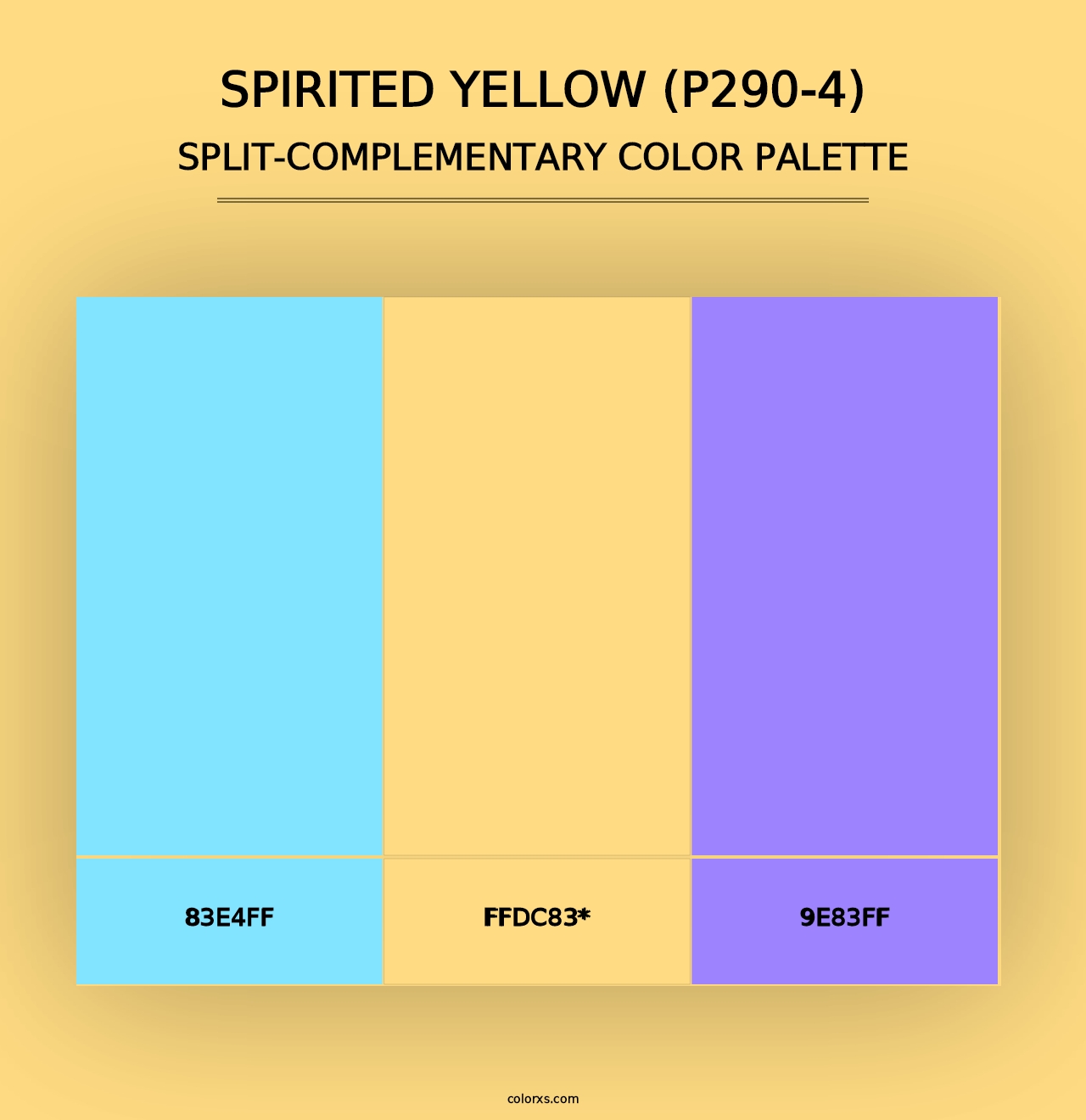 Spirited Yellow (P290-4) - Split-Complementary Color Palette