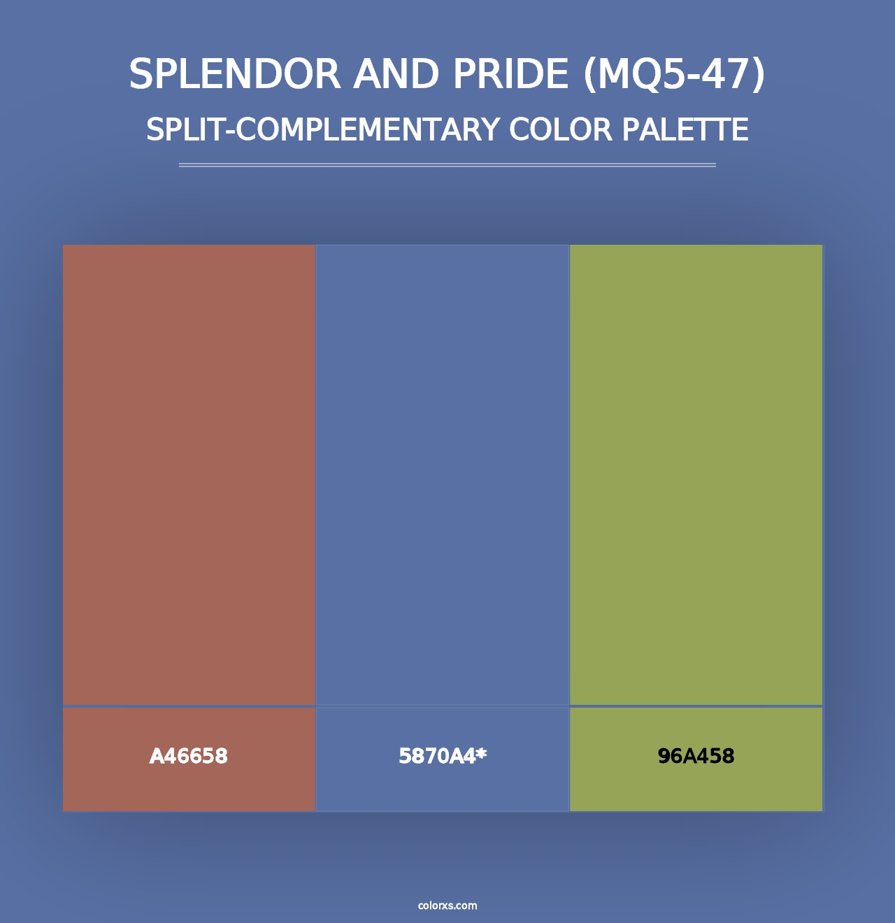 Splendor And Pride (MQ5-47) - Split-Complementary Color Palette