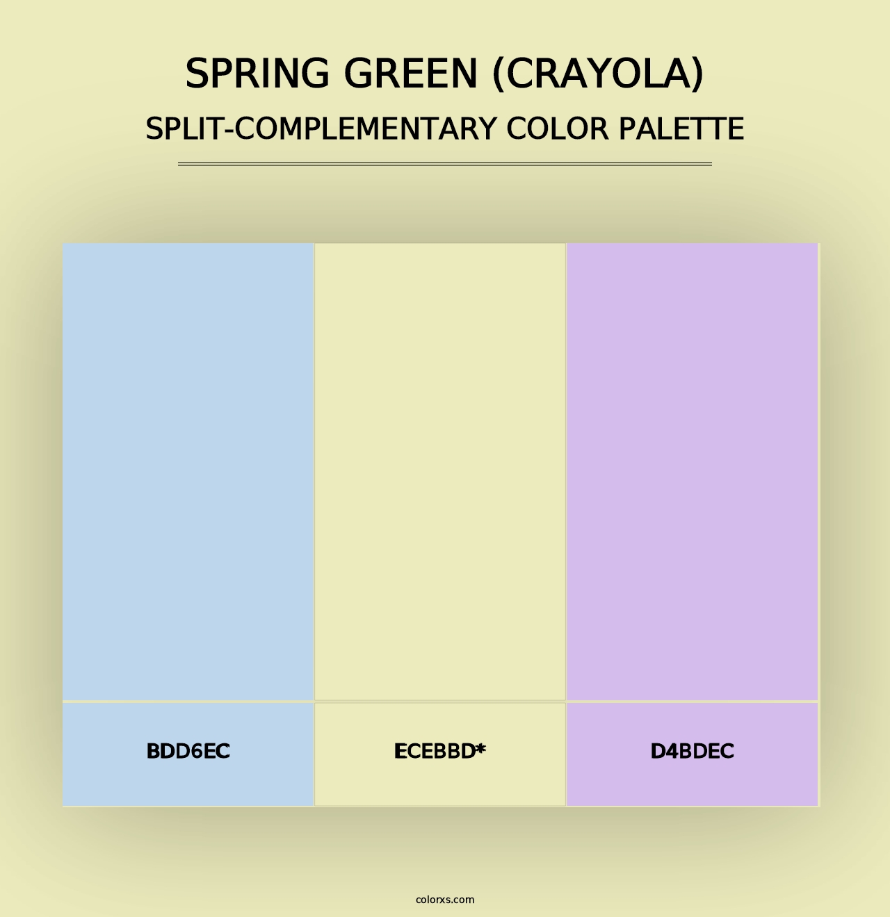 Spring Green (Crayola) - Split-Complementary Color Palette