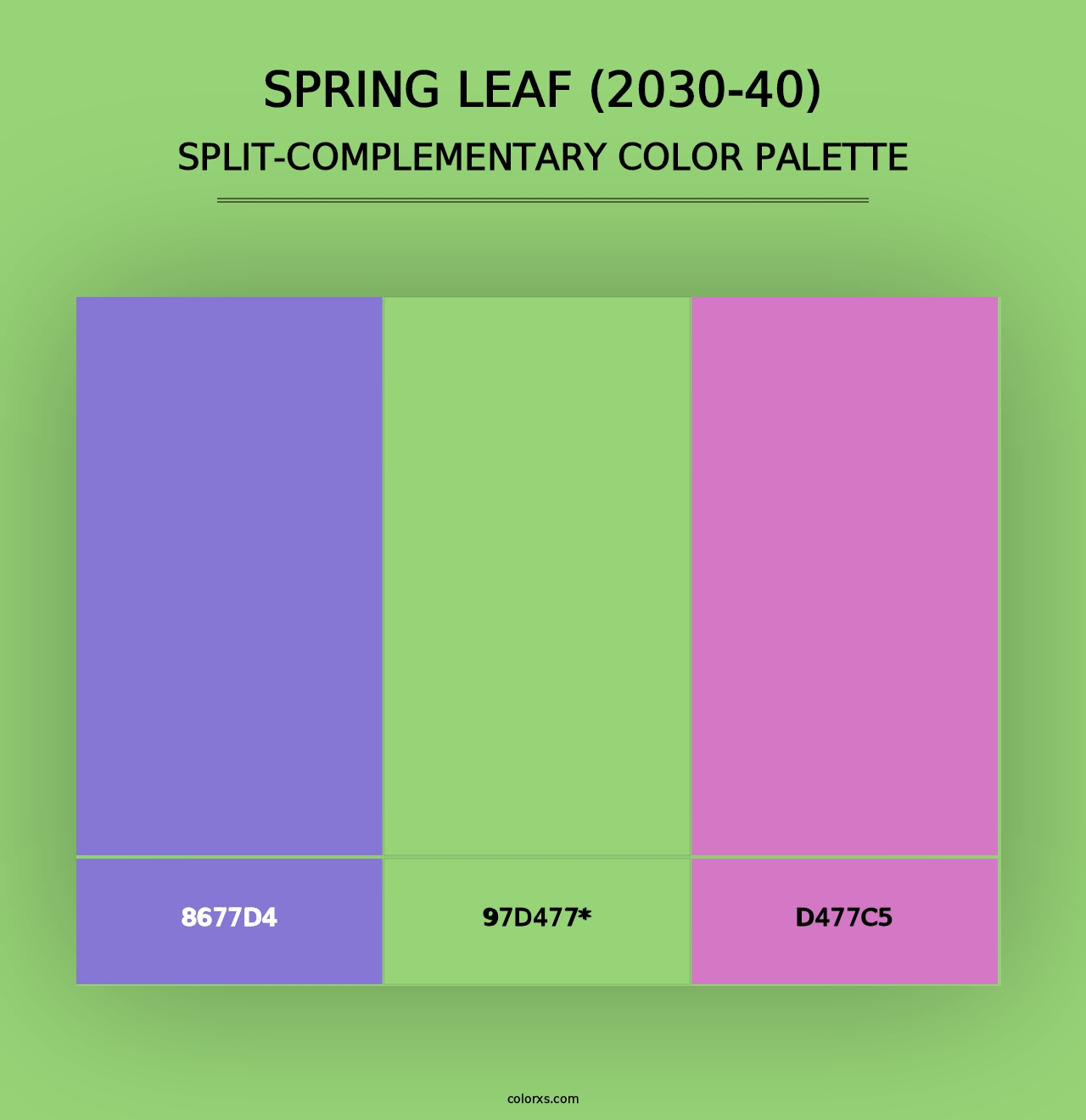 Spring Leaf (2030-40) - Split-Complementary Color Palette