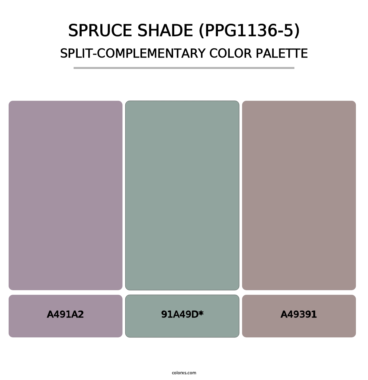 Spruce Shade (PPG1136-5) - Split-Complementary Color Palette