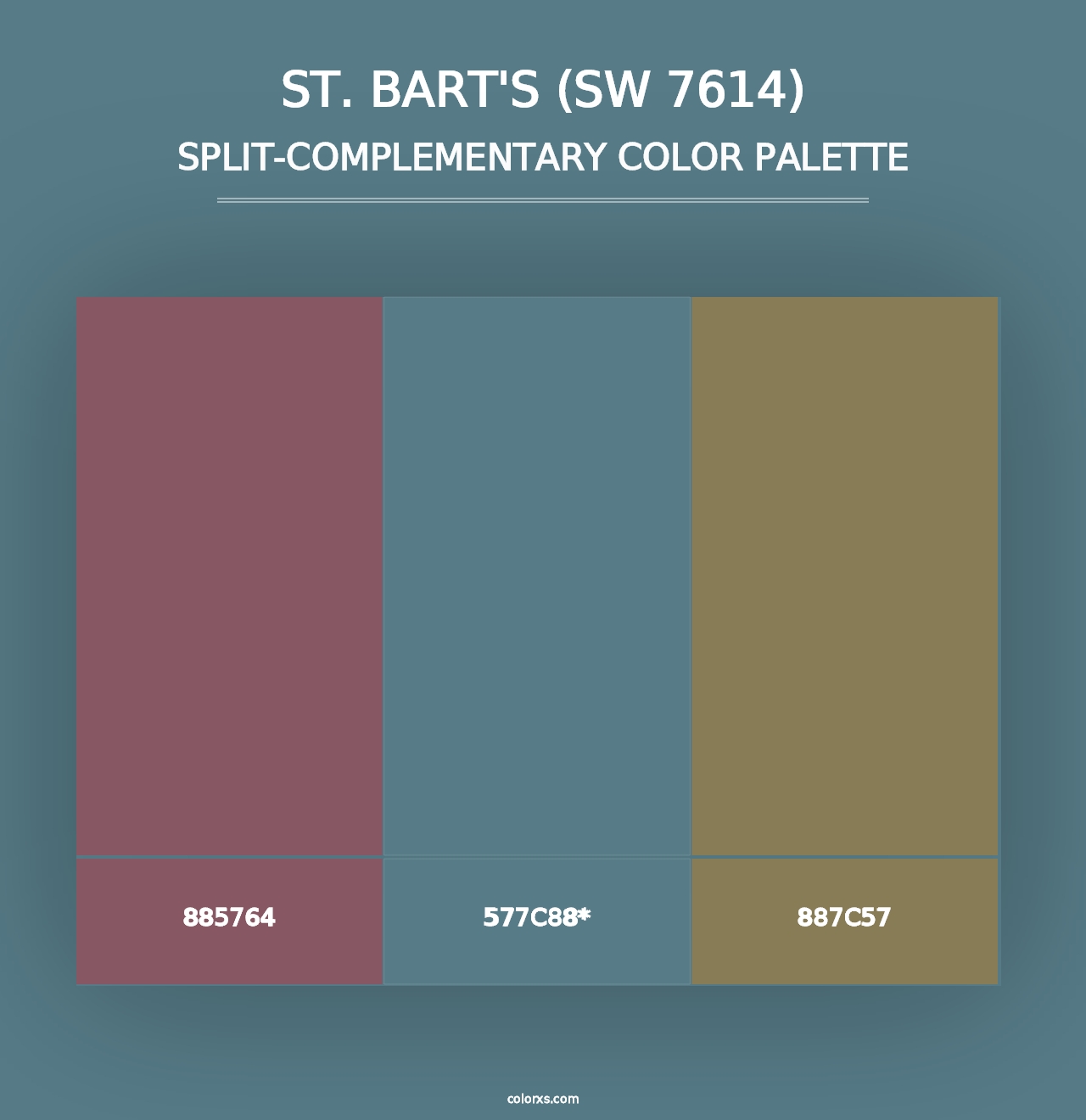 St. Bart's (SW 7614) - Split-Complementary Color Palette