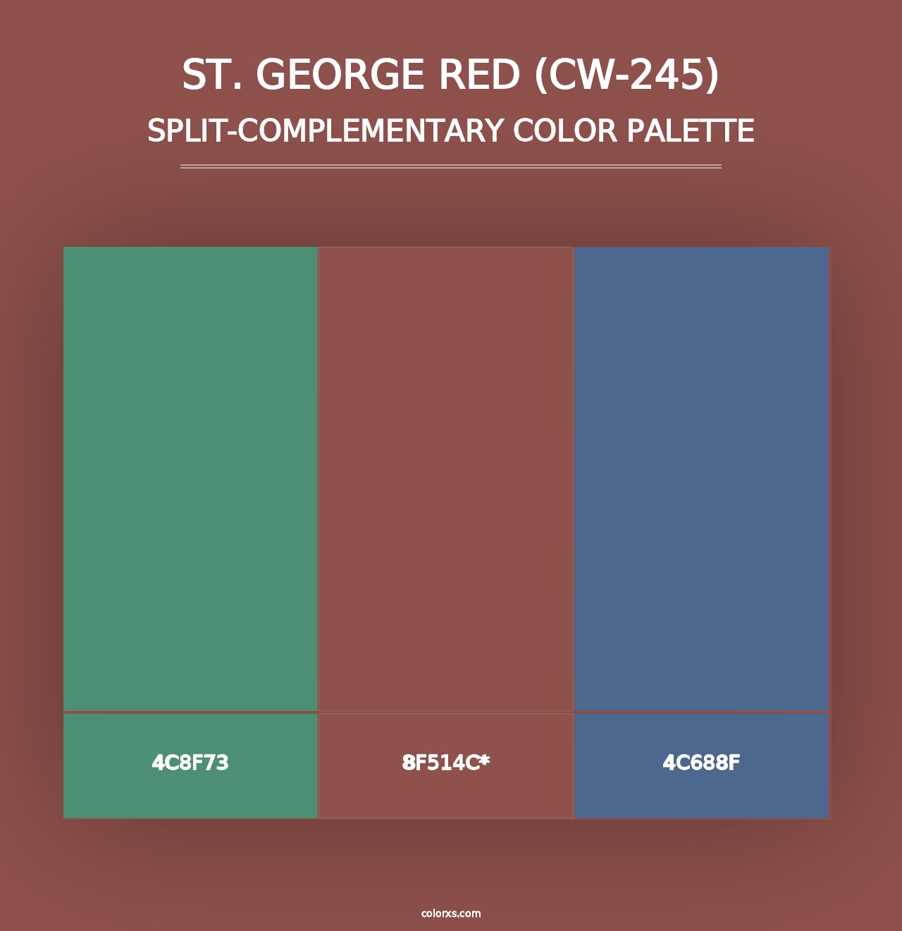 St. George Red (CW-245) - Split-Complementary Color Palette