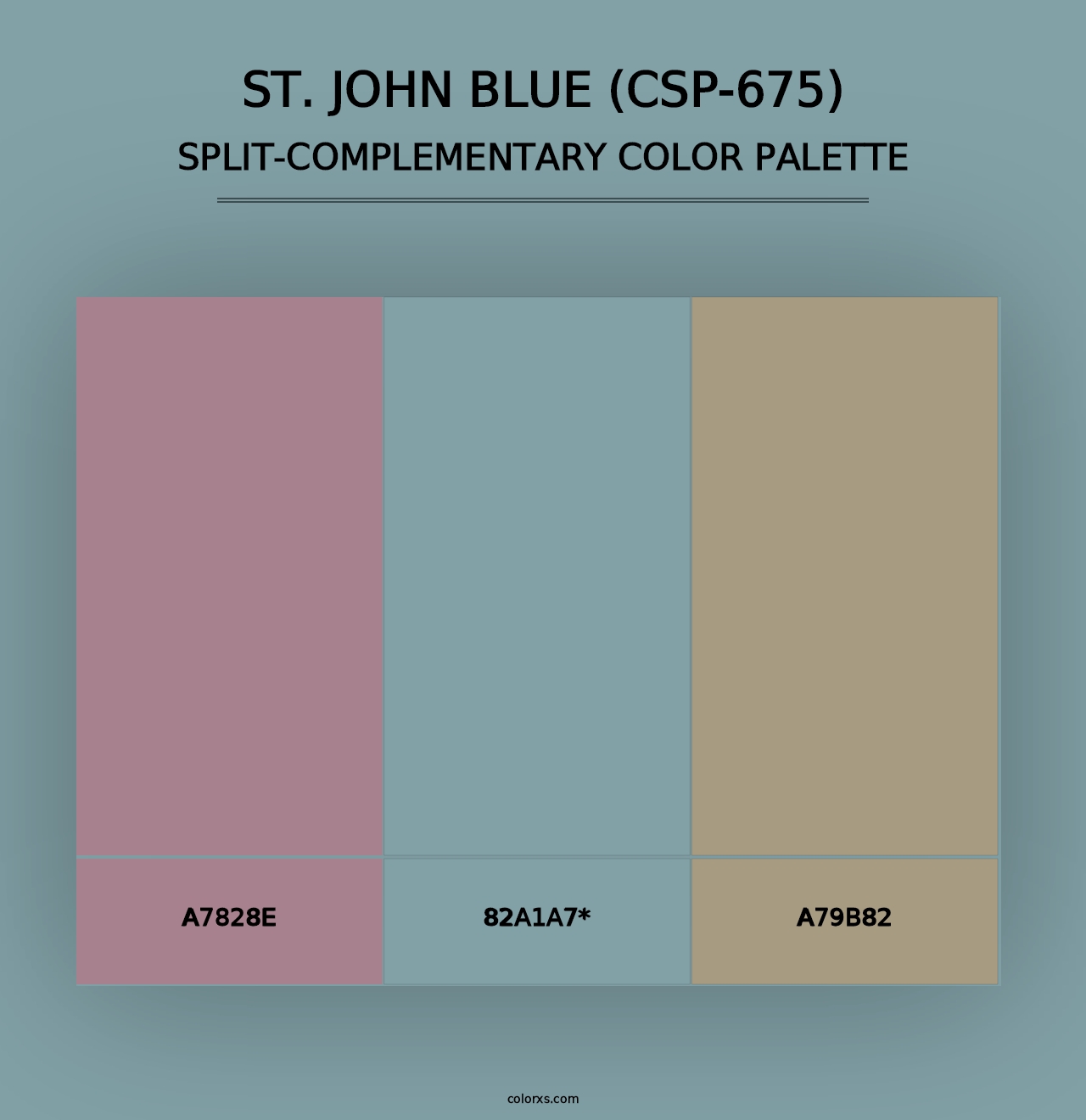 St. John Blue (CSP-675) - Split-Complementary Color Palette