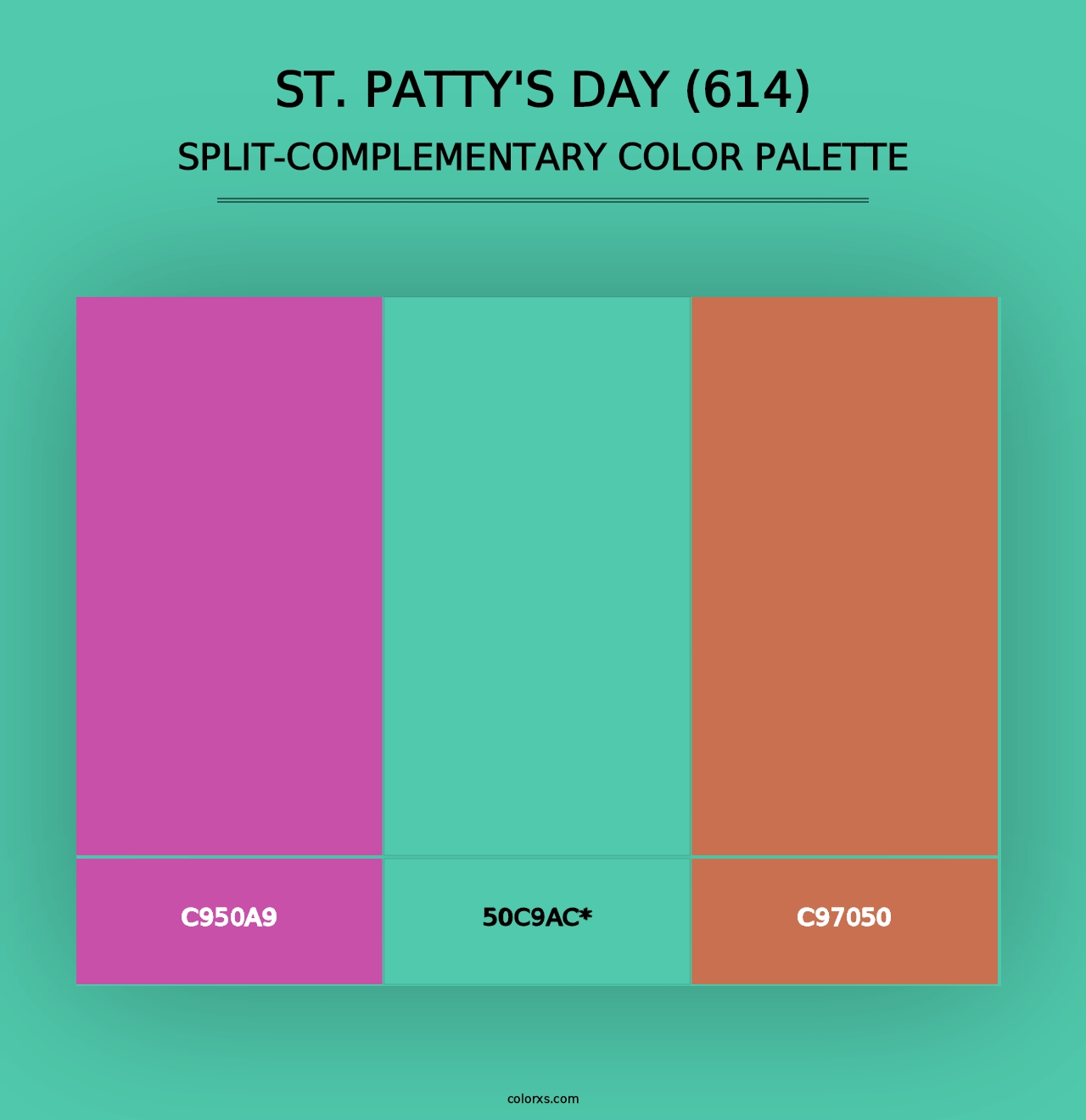 St. Patty's Day (614) - Split-Complementary Color Palette