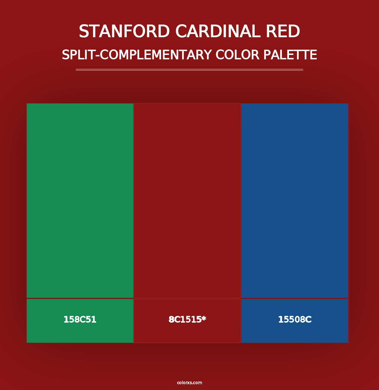 Stanford Cardinal Red - Split-Complementary Color Palette