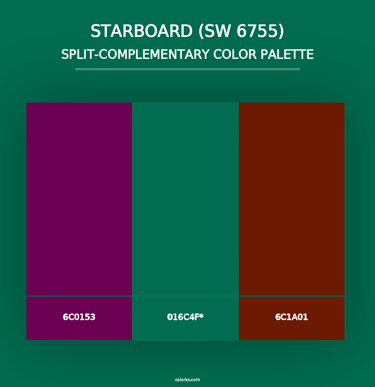 Starboard (SW 6755) - Split-Complementary Color Palette