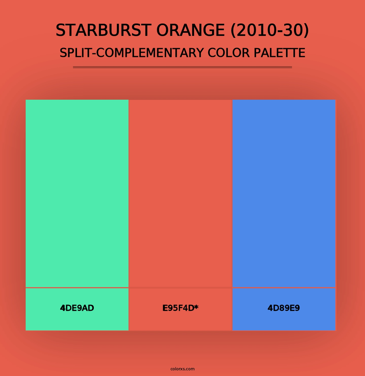 Starburst Orange (2010-30) - Split-Complementary Color Palette