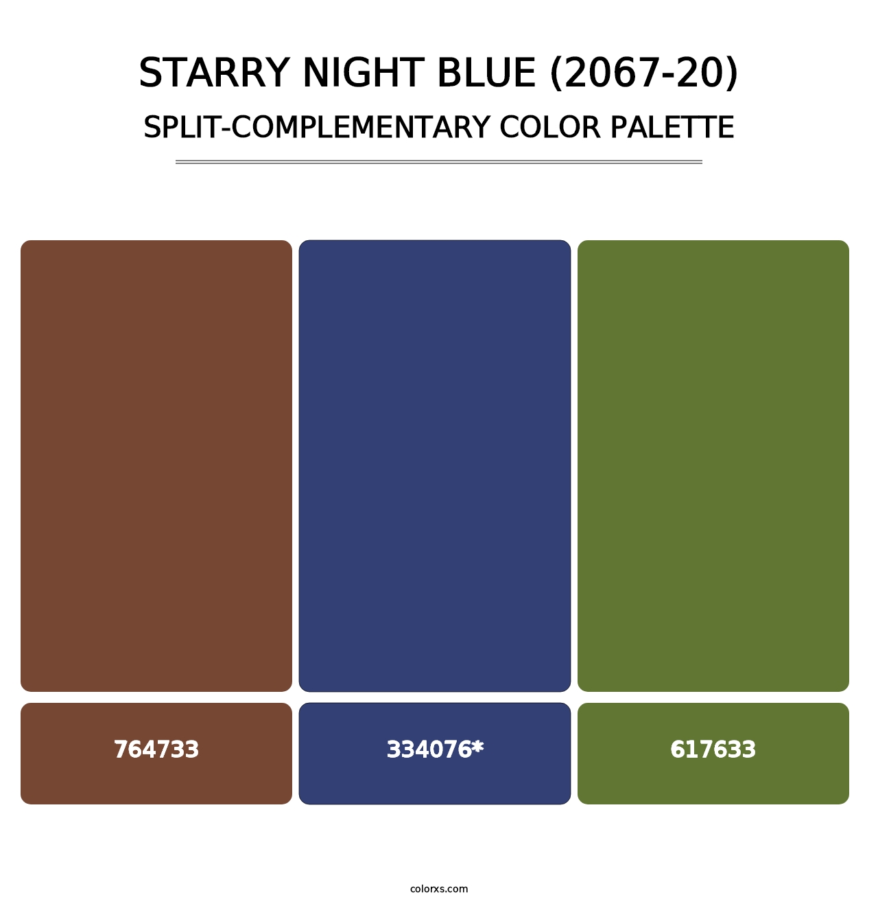 Starry Night Blue (2067-20) - Split-Complementary Color Palette