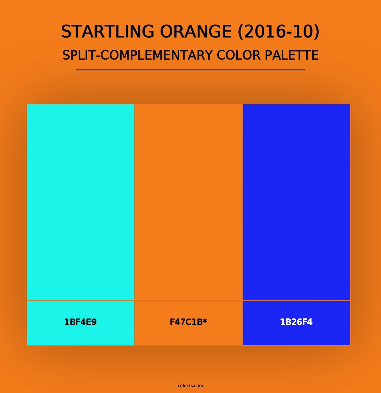 Startling Orange (2016-10) - Split-Complementary Color Palette