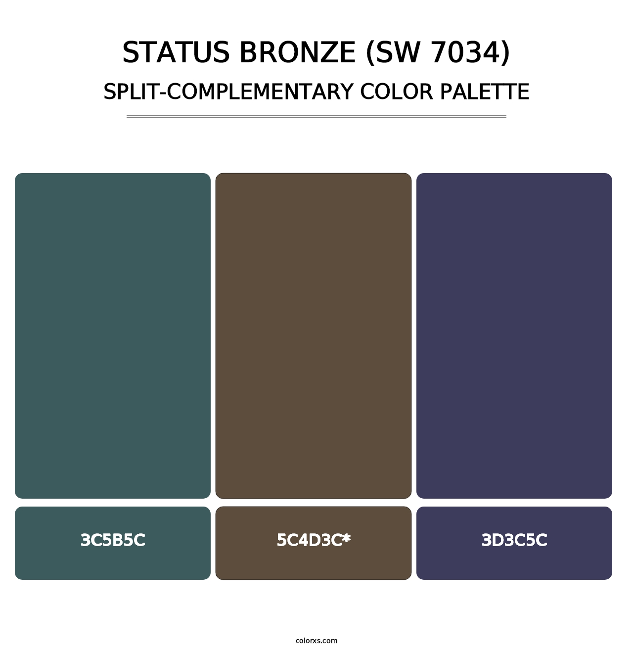 Status Bronze (SW 7034) - Split-Complementary Color Palette