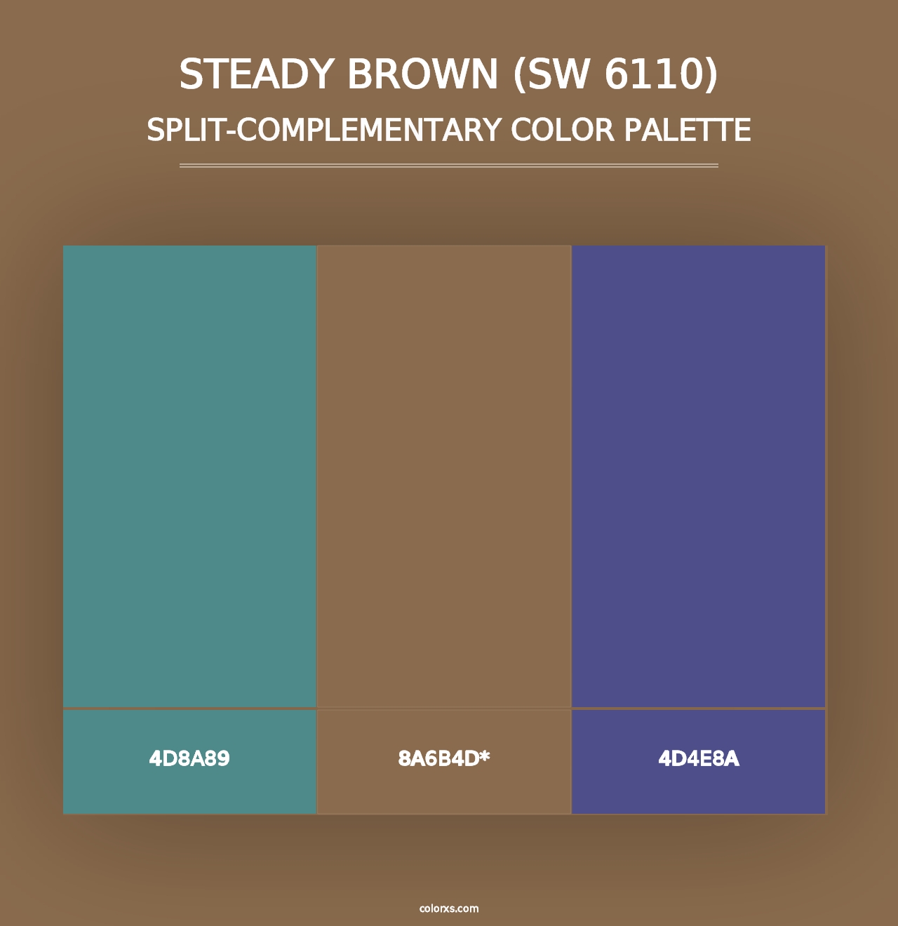 Steady Brown (SW 6110) - Split-Complementary Color Palette