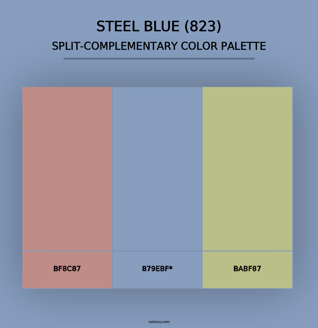 Steel Blue (823) - Split-Complementary Color Palette