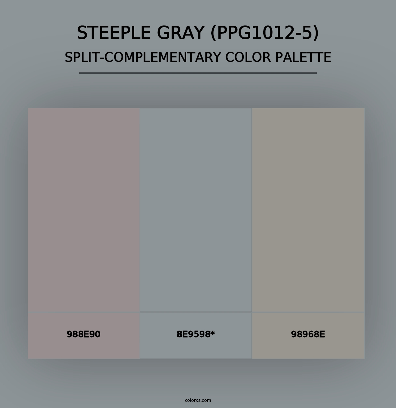 Steeple Gray (PPG1012-5) - Split-Complementary Color Palette