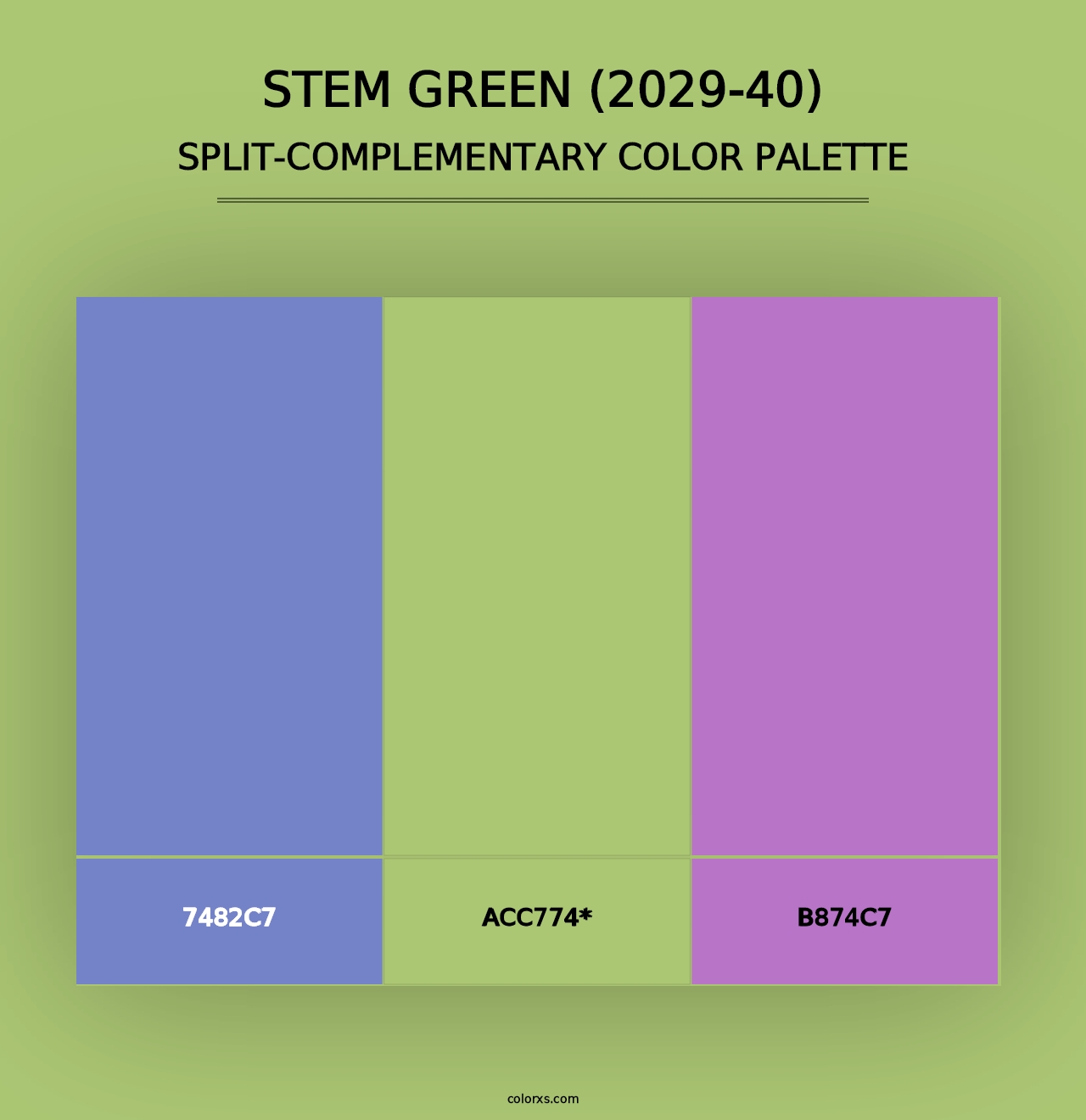 Stem Green (2029-40) - Split-Complementary Color Palette