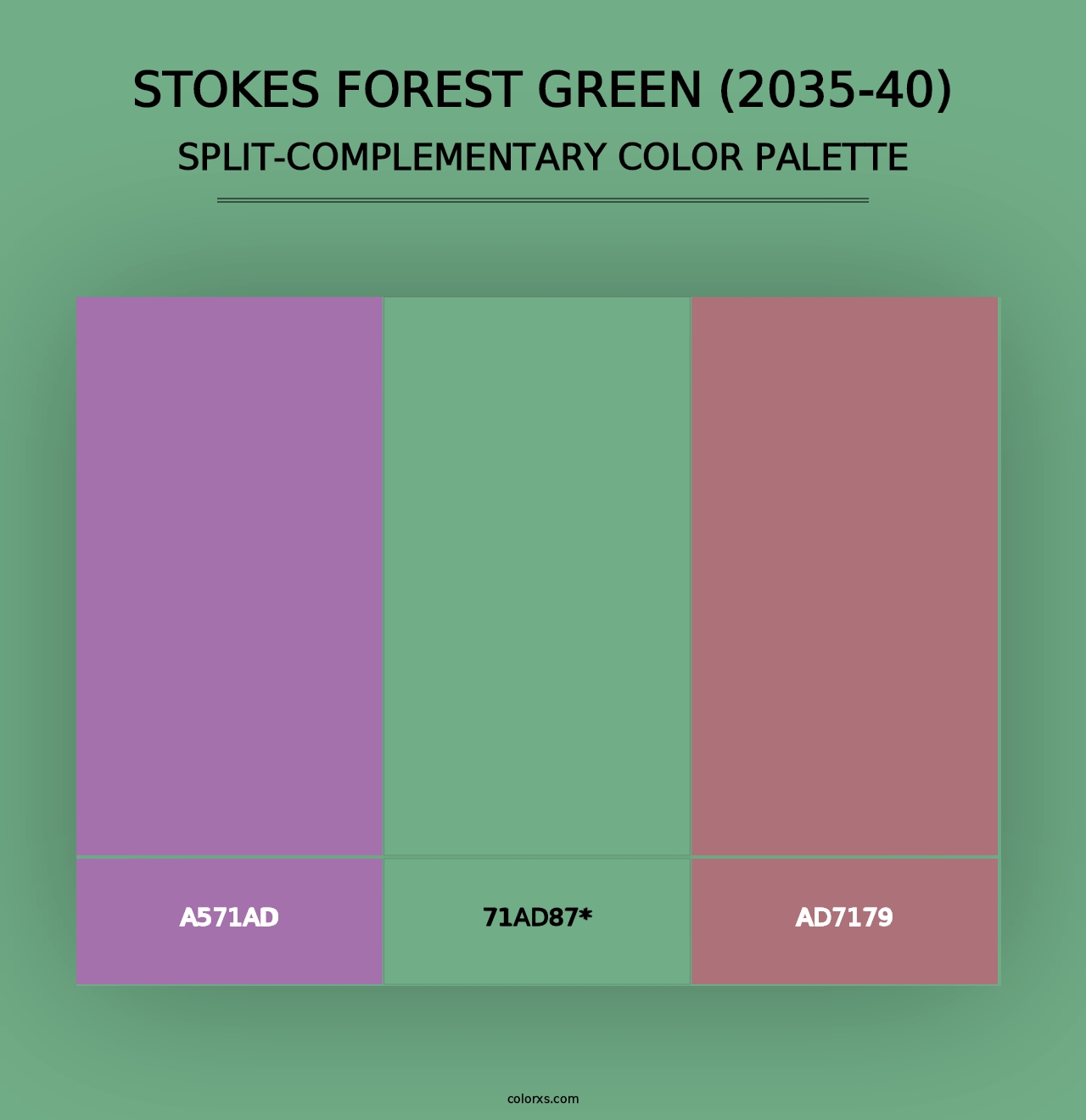 Stokes Forest Green (2035-40) - Split-Complementary Color Palette