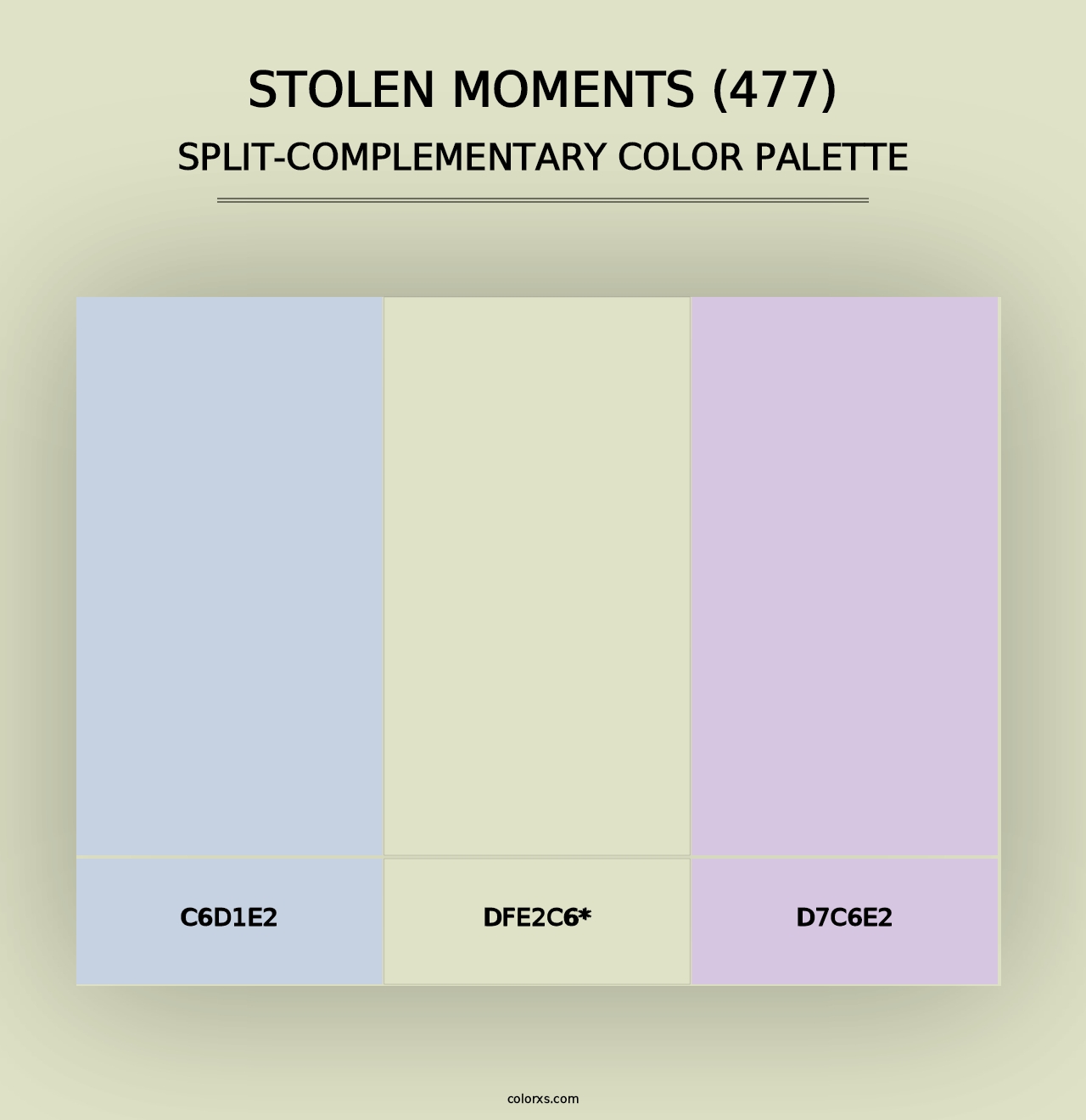 Stolen Moments (477) - Split-Complementary Color Palette